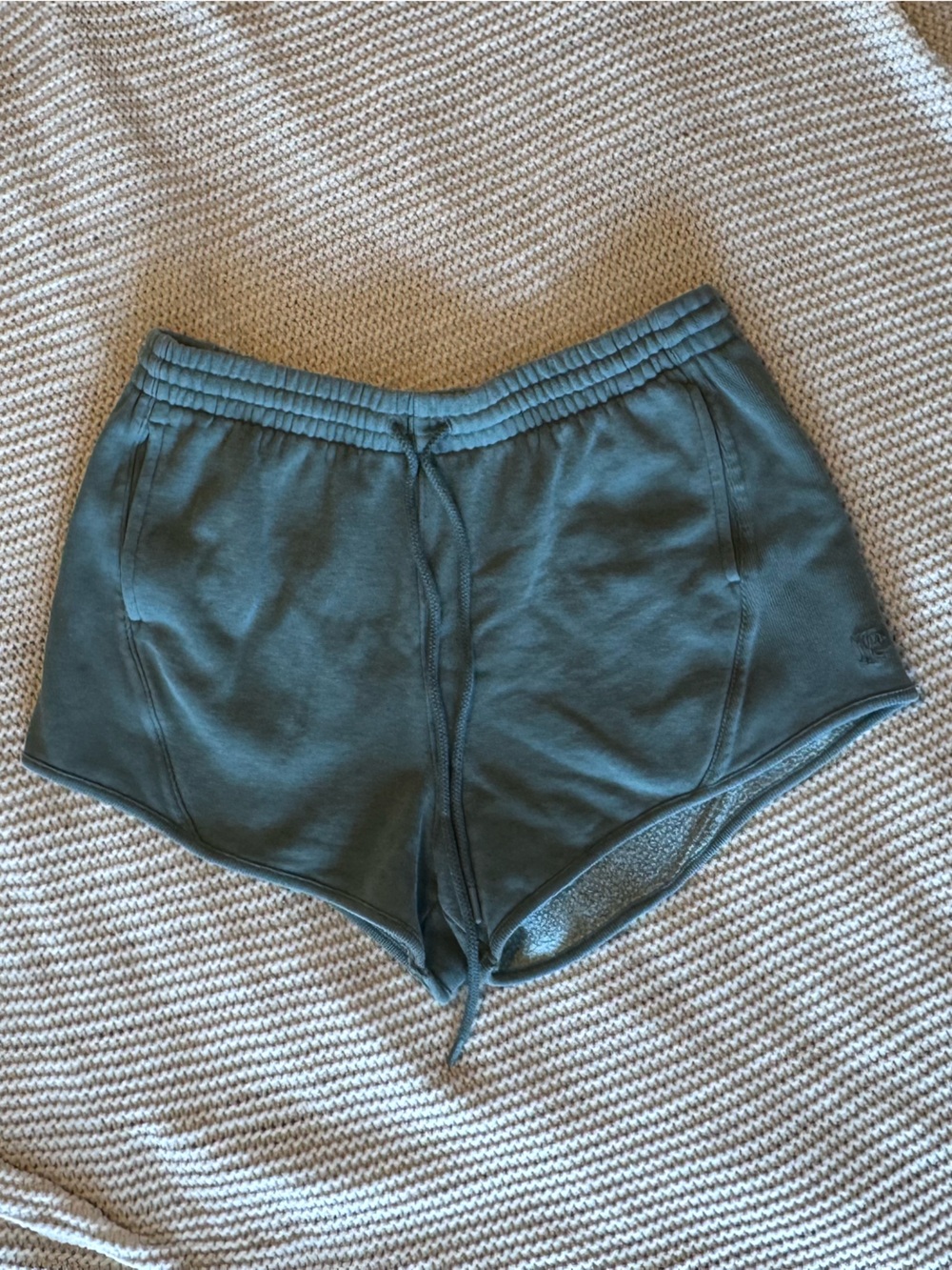 PINK Victoria's Secret Athletic Drawstring Shorts in Slate Teal